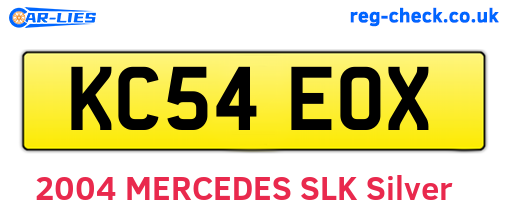KC54EOX are the vehicle registration plates.