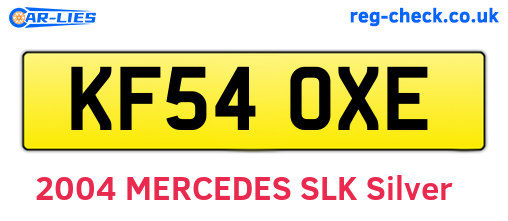 KF54OXE are the vehicle registration plates.