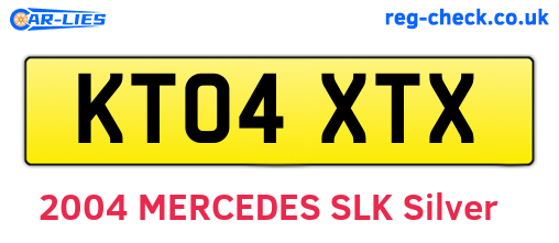 KT04XTX are the vehicle registration plates.