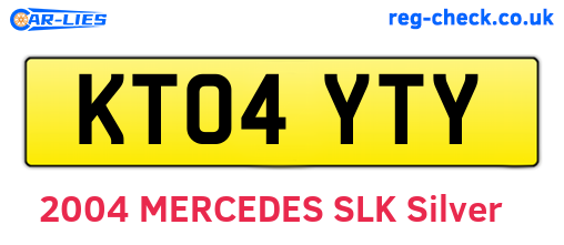 KT04YTY are the vehicle registration plates.