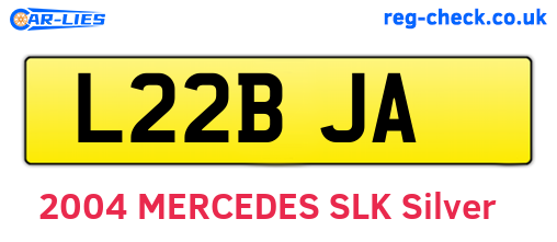 L22BJA are the vehicle registration plates.