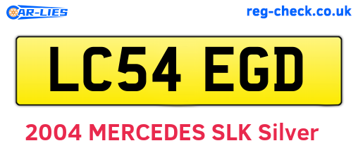 LC54EGD are the vehicle registration plates.