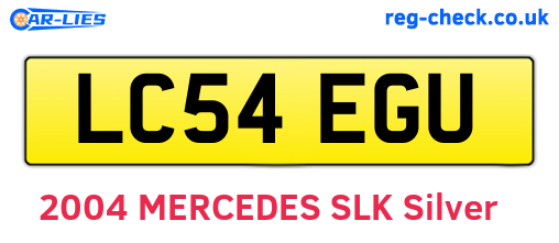 LC54EGU are the vehicle registration plates.