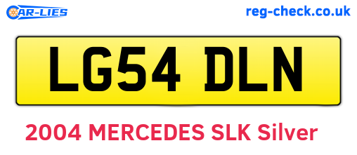 LG54DLN are the vehicle registration plates.