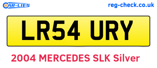 LR54URY are the vehicle registration plates.