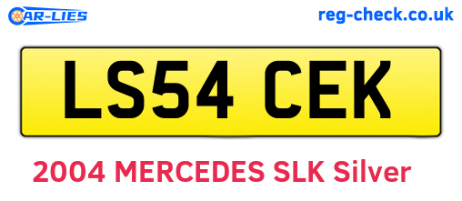 LS54CEK are the vehicle registration plates.