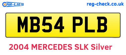 MB54PLB are the vehicle registration plates.