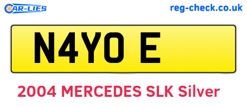 N4YOE are the vehicle registration plates.