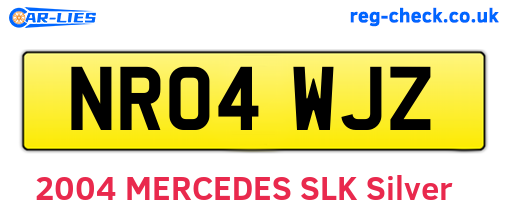NR04WJZ are the vehicle registration plates.