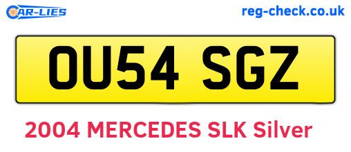 OU54SGZ are the vehicle registration plates.