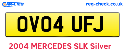 OV04UFJ are the vehicle registration plates.