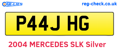P44JHG are the vehicle registration plates.