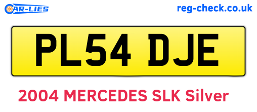 PL54DJE are the vehicle registration plates.