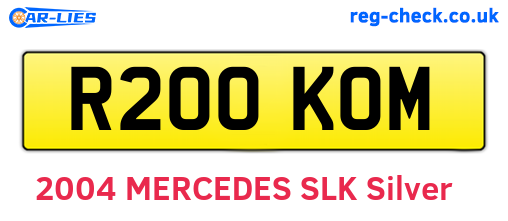 R200KOM are the vehicle registration plates.