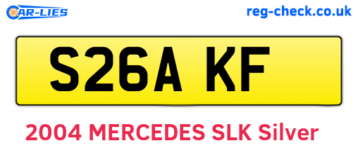 S26AKF are the vehicle registration plates.