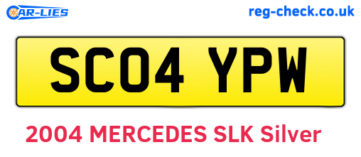 SC04YPW are the vehicle registration plates.