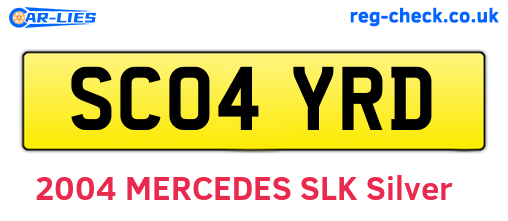 SC04YRD are the vehicle registration plates.