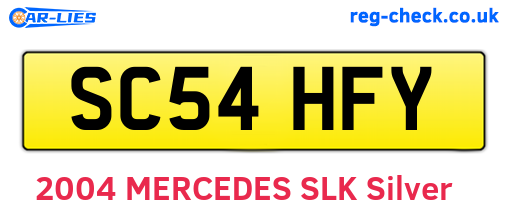 SC54HFY are the vehicle registration plates.