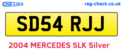 SD54RJJ are the vehicle registration plates.