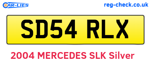 SD54RLX are the vehicle registration plates.