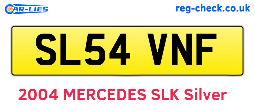 SL54VNF are the vehicle registration plates.