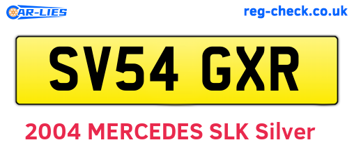 SV54GXR are the vehicle registration plates.