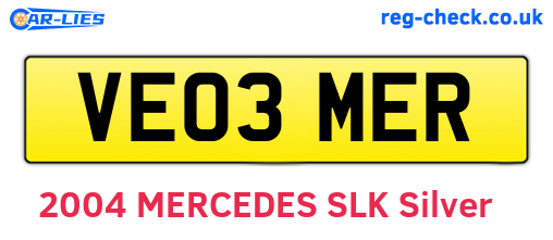 VE03MER are the vehicle registration plates.