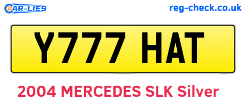 Y777HAT are the vehicle registration plates.