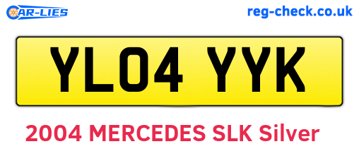 YL04YYK are the vehicle registration plates.
