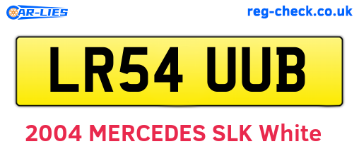 LR54UUB are the vehicle registration plates.