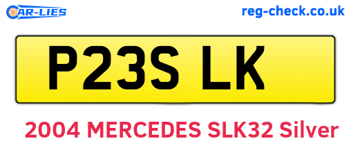 P23SLK are the vehicle registration plates.