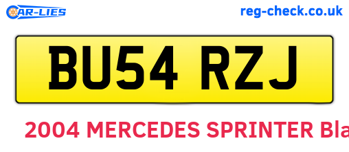 BU54RZJ are the vehicle registration plates.