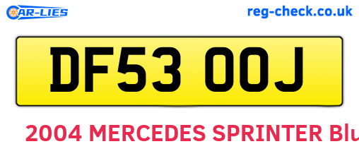 DF53OOJ are the vehicle registration plates.