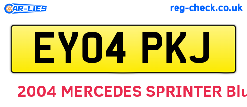 EY04PKJ are the vehicle registration plates.