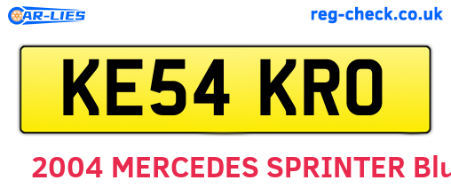 KE54KRO are the vehicle registration plates.