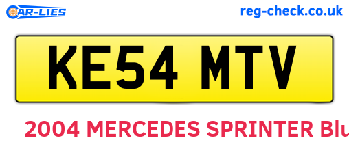 KE54MTV are the vehicle registration plates.