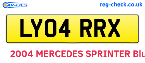 LY04RRX are the vehicle registration plates.