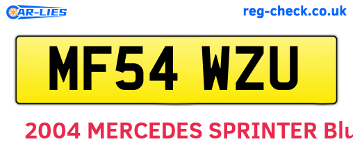 MF54WZU are the vehicle registration plates.
