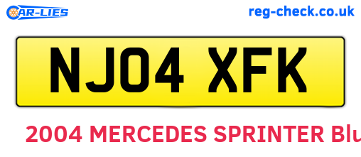 NJ04XFK are the vehicle registration plates.