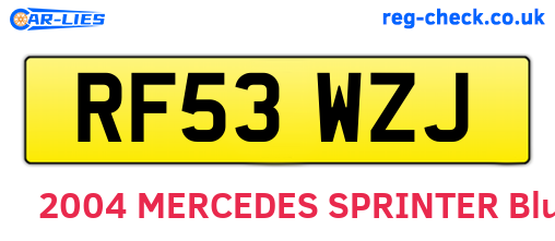 RF53WZJ are the vehicle registration plates.