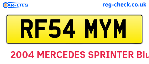 RF54MYM are the vehicle registration plates.