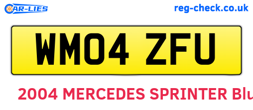 WM04ZFU are the vehicle registration plates.