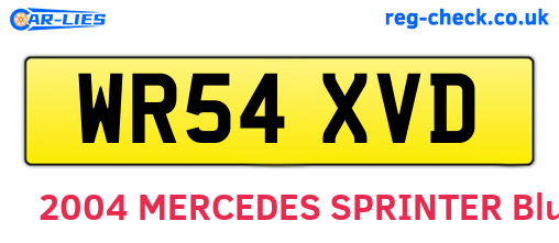 WR54XVD are the vehicle registration plates.