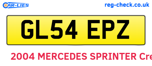 GL54EPZ are the vehicle registration plates.