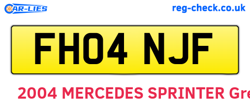 FH04NJF are the vehicle registration plates.