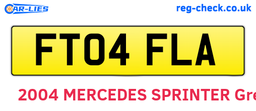 FT04FLA are the vehicle registration plates.