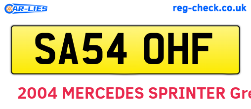SA54OHF are the vehicle registration plates.
