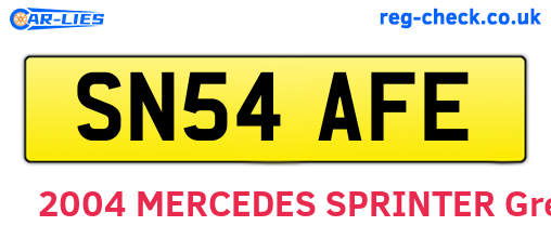 SN54AFE are the vehicle registration plates.