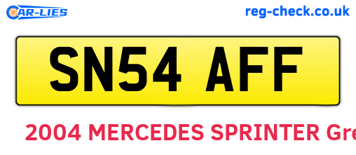 SN54AFF are the vehicle registration plates.