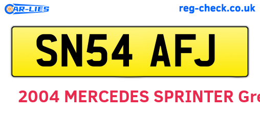 SN54AFJ are the vehicle registration plates.